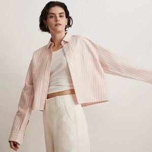 Madewell Oversized Pink Striped Shirt